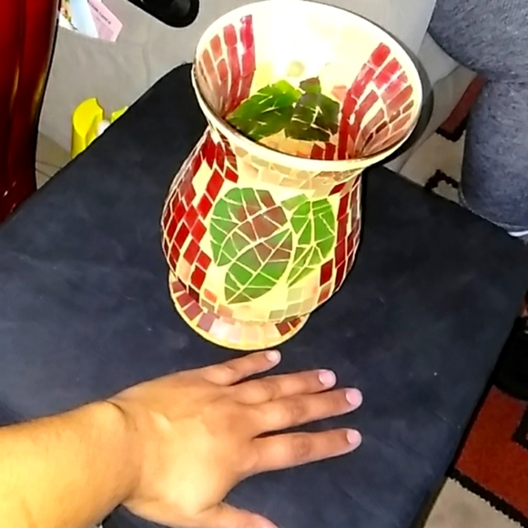 Glass multi color vase - Picture 3 of 4